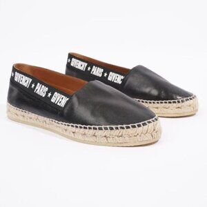 Givenchy Black Leather Espadrilles sz 39